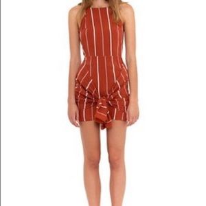 Like new Faithfull the Brand Amalfi striped minidress in rust XS